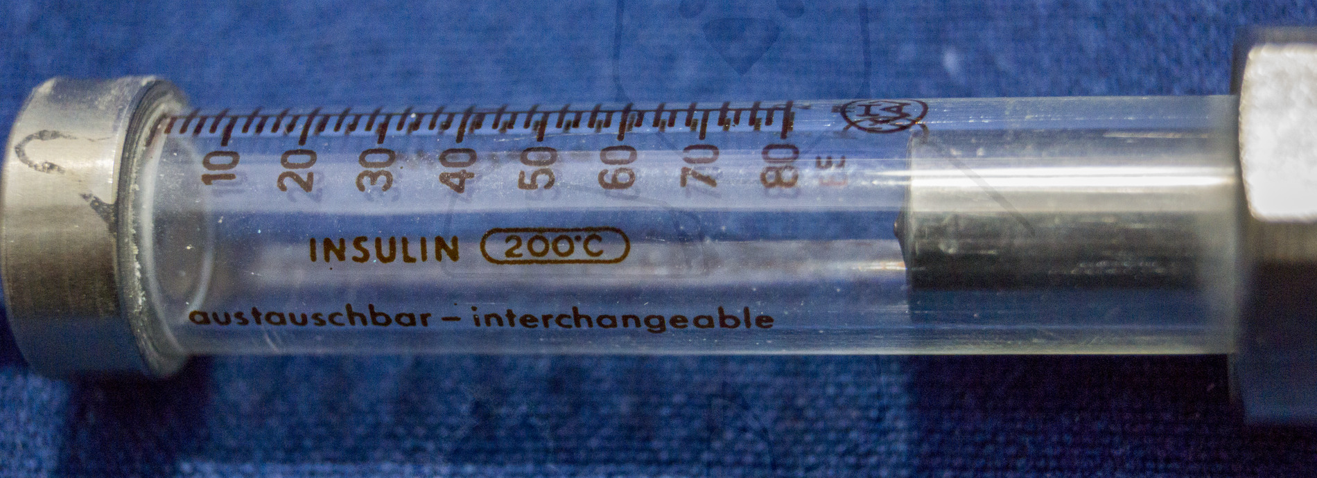 Insulininjektor "Diarapid", 1963'er Jahre, Detailaufnahme Kolben